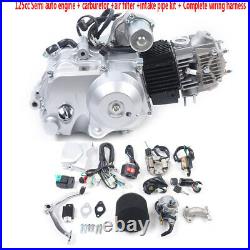 125cc Engine Motor 4-Stroke Air-Cooled Engine Motor With Pipe Kit for ATV TRX125