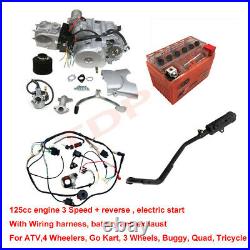125cc Semi Auto Engine Motor Kit Reverse 3+1 Go Kart ATV Quad Taotao ATC70 110