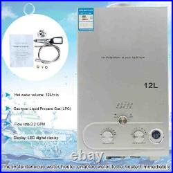 12L Instant LPG Hot Water Heater Propane Gas Water Heater with Shower Head Kit