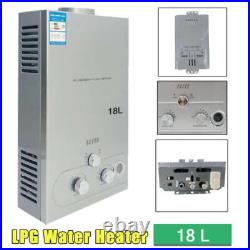 18L 36KW LPG Propane Gas Tankless Hot Water Heater with Shower Kit 4.8GPM