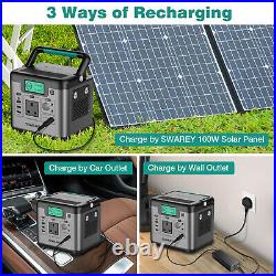 518Wh Portable Power Station Solar Generator kit 100W Foldable Solar Panel Pack