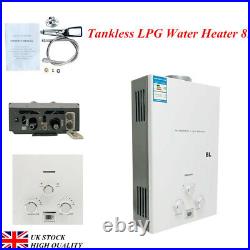 8L/min LPG Propane Gas Tankless Water Heater Instant Hot Water Shower Kit 2.11GM