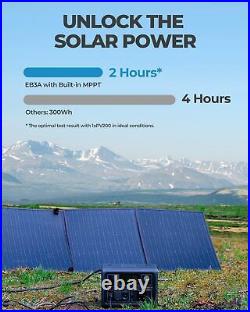 BLUETTI 600W Portable Power Station EB3A Generator 200W Solar Panel Kits Mono UK