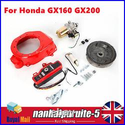 Electric Start Kit Flywheel Starter Motor Ignition Switch For Honda GX160 GX200