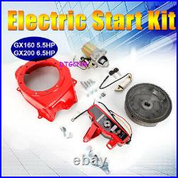 Electric Start Kit Flywheel Starter Motor Ignition Switch For Honda GX160 GX200
