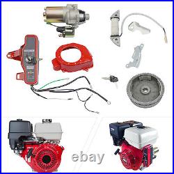 Electric Start Kit Starter Flywheel Switch 6.5 HP Engine For Honda GX160 GX200