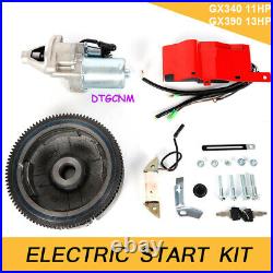 For Honda GX340 11HP GX390 13HP Engine Electric Start Flywheel Starter Motor Kit