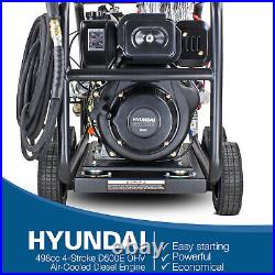 Hyundai Electric Start Diesel Pressure Washer 4000psi & 24 Surface Cleaner