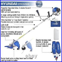 Hyundai Petrol Lawnmower 17 43cm Cut Electric Start & Petrol Brushcutter Bundle