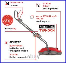 Mountfield Typhoon 30 Li Hover Mower Cordless Li-Ion 20V x 2 Batteries & Charger