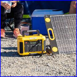 Portable Power Station Solar Panel Generator Kit Camping Power Bank Light System