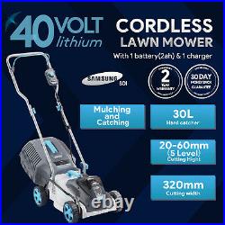 Swift 40V Cordless Brushless Lawn Mower Kit Battery Powered Electric Lawnmower