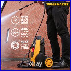 TOUGH MASTER Electric Pressure Washer 110 Bar For Car Wash With Patio Cleaner