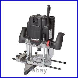 Trend T12EK 240V Variable Speed Plunge Router Soft Start 2300W + X2 C153 Cutters
