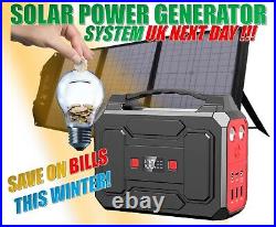 UK Next Day Power Generator Portable Solar Power Powered Generator Kit Station