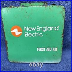 Vintage New England Electric Metal First Aid Kit Rhode Island Narragansett