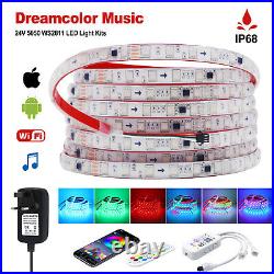 WS2811 LED Strip Light Addressable RGB Dream Color SMD 5050 24V LED Lamp IP68