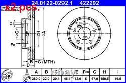 X2 Pcs Front Brake Disc Rotos X2 Pcs Set 24.0122-0292.1 Ate I